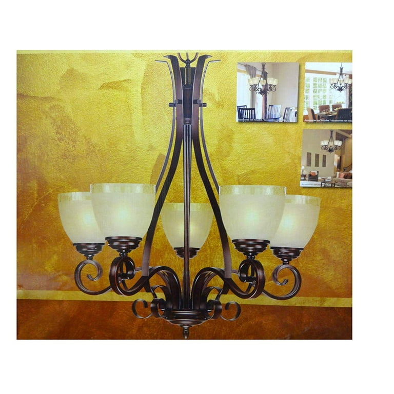 Amber Grass Chandelier 5灯 Design Solutions Chandelier 5 Light Amber Crackle Glass - Walmart.com