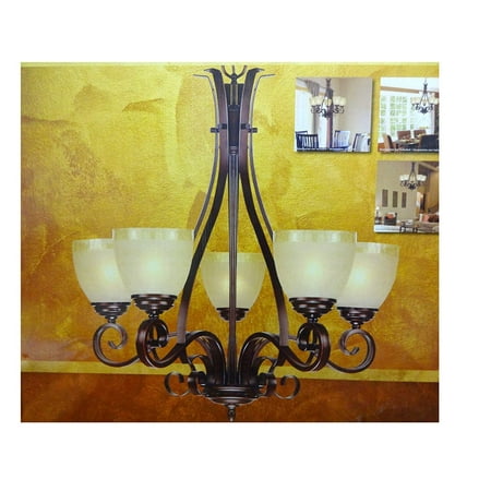 

Design Solutions Chandelier 5 Light Amber Crackle Glass
