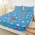 thumbnail image 3 of Castle Fairy Cartoon Plane Rocket Twin Sheet Sets 3pcs for Boys Girls,Kawaii Aircraft Twin Fitted Sheet Microfiber,Transportation Theme Breathable Flat Sheet,Ultra Soft Home Decor, 3 of 7