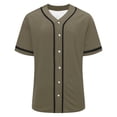 thumbnail image 2 of Hurxie Plain Blank Baseball Jerseys for Men Women Adult Hip Hop Hipster Button Down Shirts Sports Uniforms Outfits Army Green,L, 2 of 7