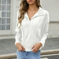 thumbnail image 2 of EDFBUYKRS Plaid Shirt for Women Oversized Flannel Long Sleeve Shirts Casual Button Down Blouse Tops with Pockets L, 2 of 5