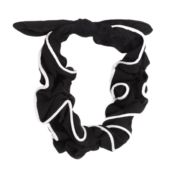 Unique Bargains 1 Pc Fashion Wide Side Knot Bow Letter Headwrap for Women 8.27"x3.15" Black