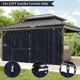 thumbnail image 3 of Pakunoda 4 Panel 13' X 6.5' Outdoor Curtains for 12' X 14' Gazebo, Waterproof Outdoor Privacy Curtain Panel set of 4, Navy Blue(Curtain Only), 3 of 8
