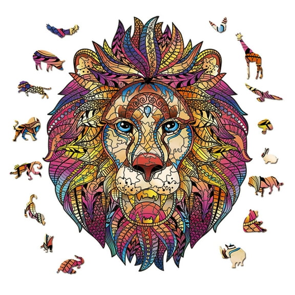BESTSKY 3D Puzzles for Adults,Unique Lion and Eagle Shape Design Wooden Puzzle,Engages Creativity Through Challenging Puzzle Wooden Puzzles for Adults,Style1