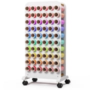 Crafit Mobile Vinyl Roll Holder 60 Compartment Wooden Vinyl Storage with Wheels for Craft Room Home