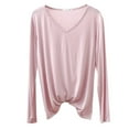 thumbnail image 4 of MHFRRA Camiseta de Manga Larga, Holgada, Informal, Básica, Cómoda y Suave, con Cuello Redondo para Uso Diario. Rosa, 4 of 8