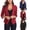 Red, variant on Plus Size Rain Jackets for Women Women's Open Front Light Cardigan 3/4 Sleeve Thin Chiffon Blazer Black S