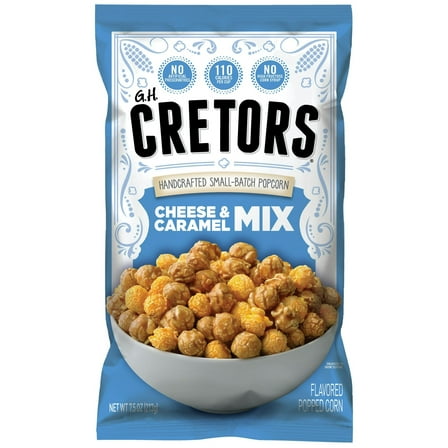 G.H. Cretors Handcrafted Small-Batch Popcorn Cheese & Caramel Mix, 7.5 oz pack of 3