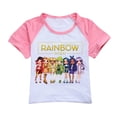 thumbnail image 2 of Girl set short sleeved set Rainbow high children's girl short sleeved T-shirt shorts sports set movie, TV game cartoon children's fashion casual set, suitable for children aged 5-13, 2 of 4