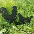 thumbnail image 4 of Estatuilla de animales TUNC Metal Hierro Gallo Gallina Pollito Decoración Jardín, 4 of 5