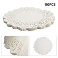 thumbnail image 2 of 100Pcs Round Paper Lace Doilies Cake Placemat Party Wedding Baking Decoration Creative Craft Napkins Placemat Table Decoration, 2 of 6