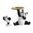 thumbnail image 3 of Estatua de panda con bandeja, figura de resina, regalo de inauguración de la casa, obra de arte, adorno de escritorio, linda escultura de panda para Bandeja de panda, 3 of 8