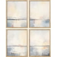 thumbnail image 2 of PixonSign Framed Wall Art Watercolor Ocean Seascape Prints, Set of 4 Nature Wilderness Wall Decor, Abstract Geometric Wall Décor, Adhesive Canvas Poster, Modern Home Artwork - 11"x14" Natural, 2 of 5