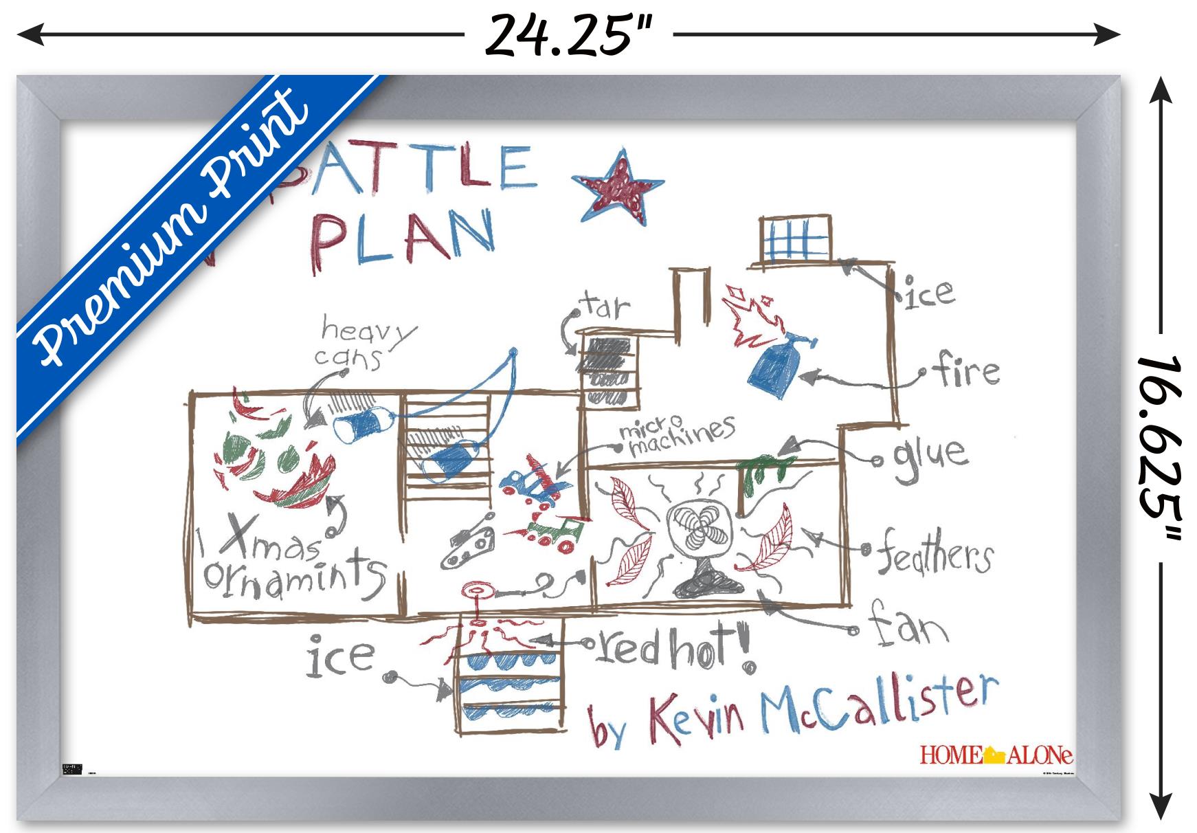 Home Alone - Map Wall Poster, 14.725" x 22.375", Framed