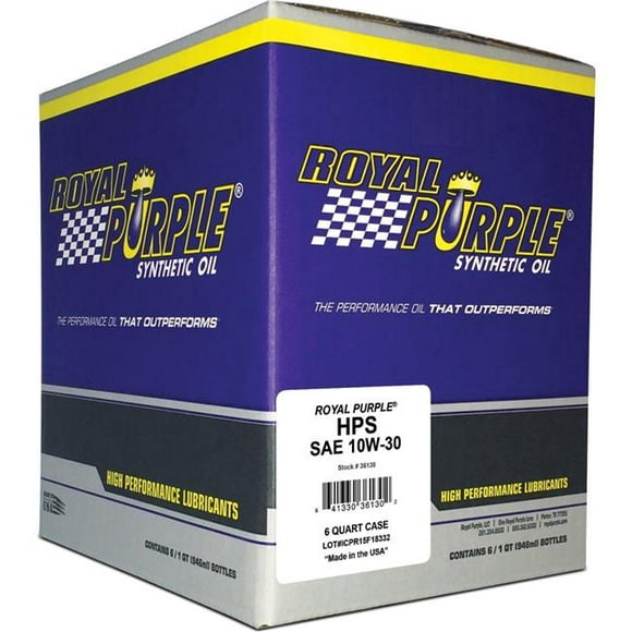 Royal Purple ROY06130 1 qt SAE 10W-30 High Performance Synthetic Motor Oil - Case of 6
