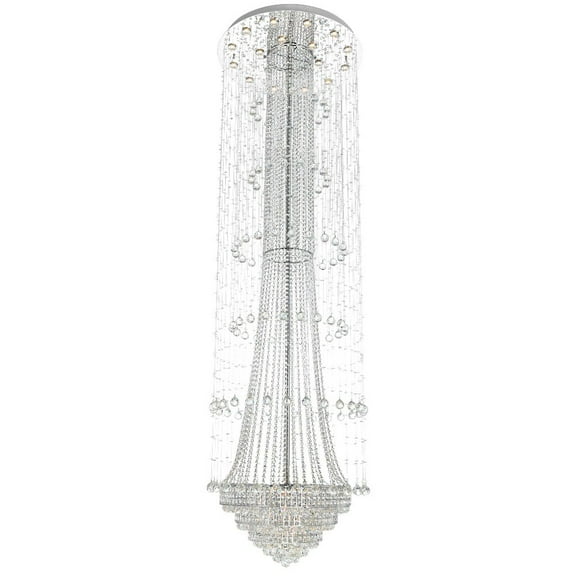 CWI Lighting Hallway32 Light Transitional Metal Flush Mount in Chrome