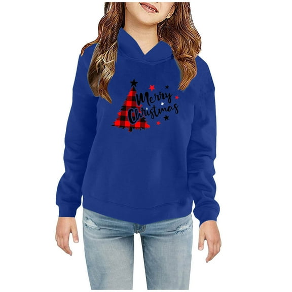 Herrnalise Toddler Boys Christmas Sweatshirts Hoodies Christmas Prints Pullover Tops Kids Hooded Sweaters Xmas Outerwear