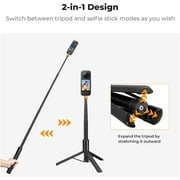 K&F CONCEPT 47.2 Camera Invisible Selfie Stick, Extension Long Pole Compatible with Insta360 X5/X4/X3 GoPro Hero 13/12/11 DJI OSMO Pocket 3 accessories, 1/4 Extended with GoPro Adapter