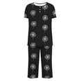 thumbnail image 5 of Frostluinai Women's Pajama Set Short Sleeve Henley Shirt and Capri Pants Sleepwear Pjs Sets Flroal Graphic Outfits 2 Piece with Pockets, 5 of 6