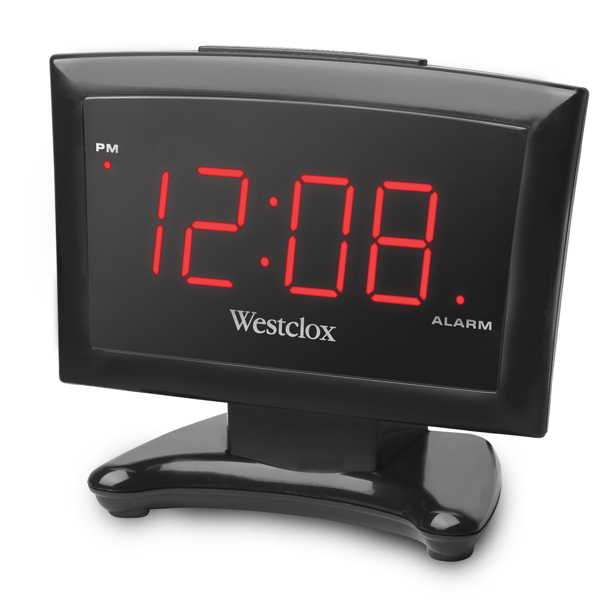 Alarm Clocks Digital Electric Table Clock Plug-In Red LED Plastic Black 0.60" 