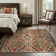 thumbnail image 2 of KoshiMe 4'x6' Area Rugs for Living Room, Machine Washable Rugs Non-Slip, Low Pile Soft Print Pattern Western Rug for Bedroom, Dining Room, Office, Orange, 2 of 9