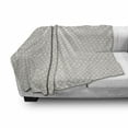 thumbnail image 2 of Retro Soft Flannel Fleece Throw Blanket, Abstract Geometric Shapes in Soft Tones Symmetric Periodic Lattice Stripes, Cozy Plush for Indoor and Outdoor Use, 50" x 60", Eggshell Dark Grey, by Ambesonne, 2 of 5
