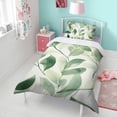 thumbnail image 4 of Green Leaves Modern Art Duvet Cover and Pillowcase Set for Single Bedding, Bedroom Accessories for Kids Teens, 4 of 5