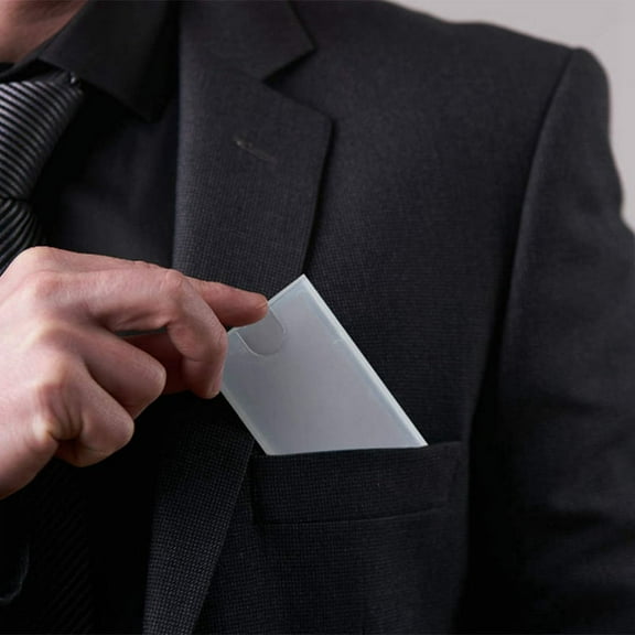 9-Piece Plastic Card Transparent Pocket Card Fiber Thin Business Card Wallet Unisex Business Card Case