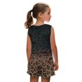 thumbnail image 4 of chaqlin Retro Leopard Print Girls Shorts Sets 2 Pieces Outfits Elastic Waist Tank Top Summer Workout Shorts with Pockets Matching Set for Girls Kids 5-14y, 4 of 7