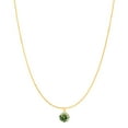 thumbnail image 2 of Mauli Jewels Women's 0.85ct Green Moissanite 14k Yellow Gold Solitaire Pendant with Gold Plated Silver Chain, 6MM, 4-Prong, 2 of 5