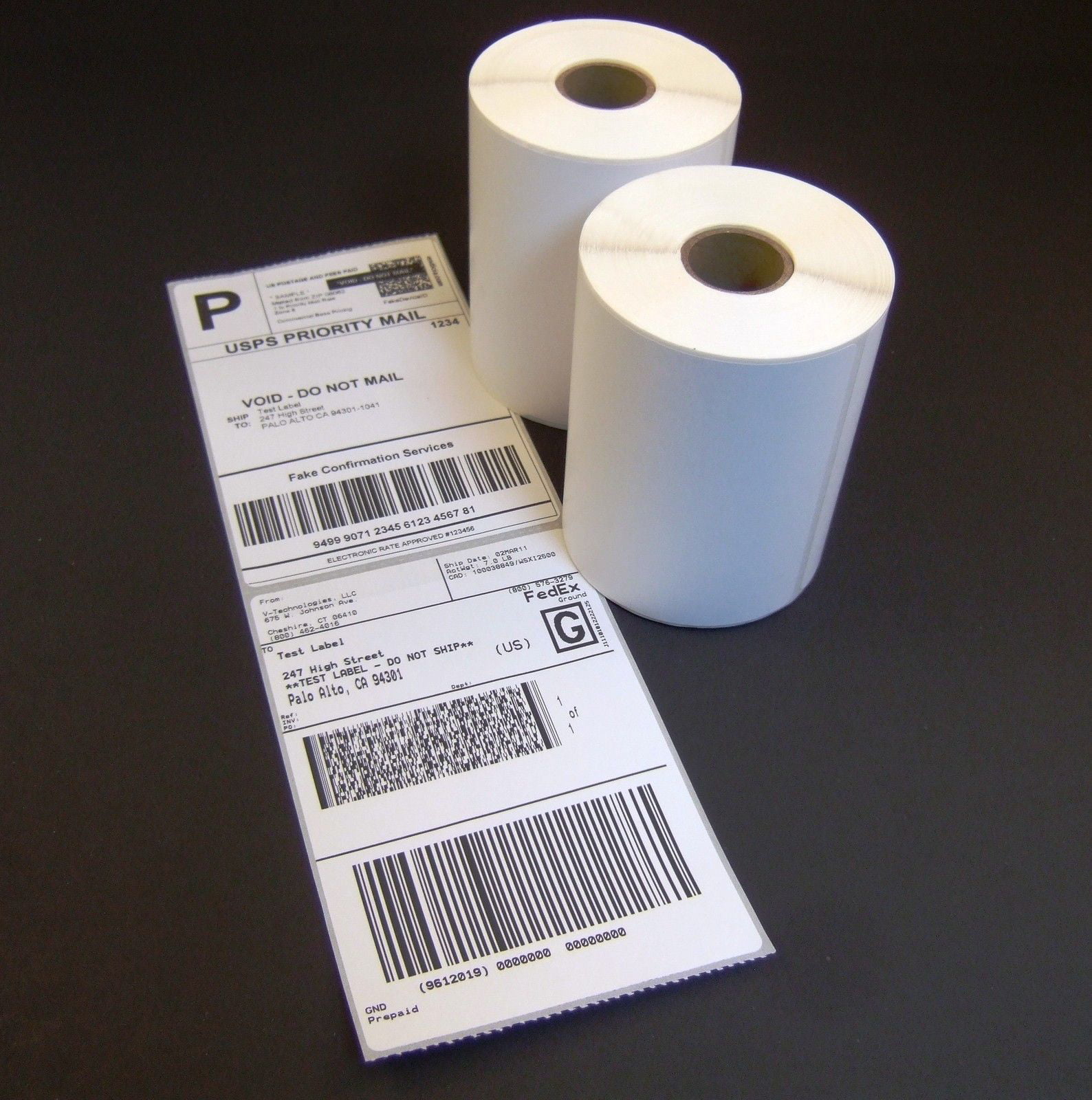 4x6 Fanfold Direct Thermal Shipping Labels for Zebra Elton 2844 Rollo Printer 