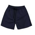 thumbnail image 2 of HOWPAY Mens Swim Trunks Elastic Waist Drawstring Swim Briefs Summer Solid Color Quick Dry Lightweight Casual Loose Fit Swim Bottoms Navy XXXL, 2 of 6