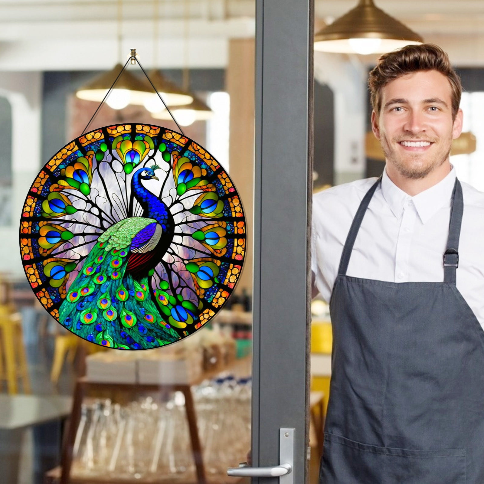 WAKO ペネチアン・グラス ドラゴンフライ JikouIivo Stained Glass Window Hangings,Outdoor Wall Art