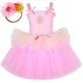 thumbnail image 2 of Disfraz de donut para niña, para fiesta de cumpleaños de Halloween, vestido de princesa con tutú elegante, ropa de vestir de donut de chocolate para niña pequeña, 2 of 5