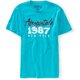 thumbnail image 1 of Aeropostale Mens Destroyed Est. Camiseta gráfica de 1987, azul, talla extra pequeña Aeropostale  Camiseta gráfica, 1 of 1