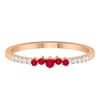 1/4 CT Ruby and Diamond Stackable Ring, 14K Rose Gold, US 5.00