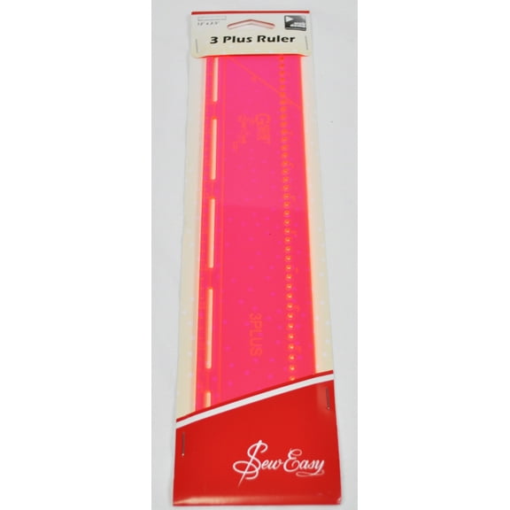 Sew Easy 3 Plus Ruler 12 Inches x 2.5 Inches ERGG09.PNK