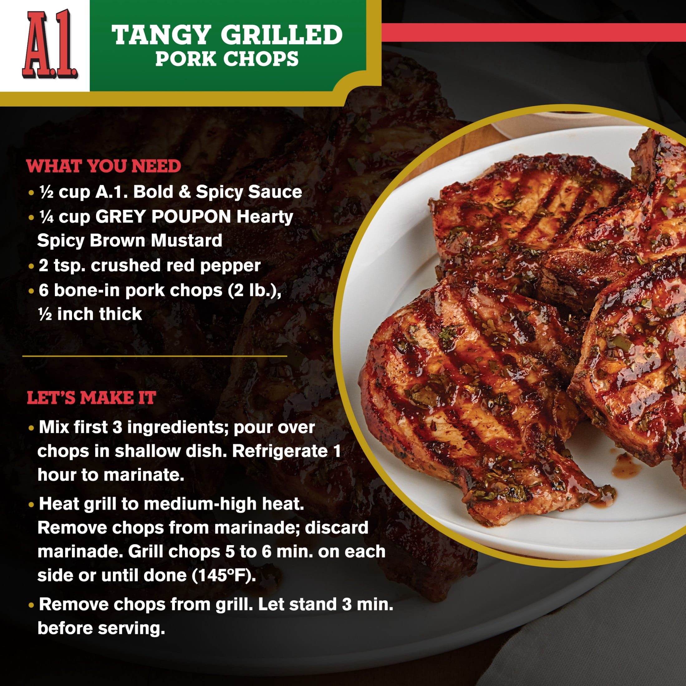 A.1. Bold & Spicy Sauce with Tabasco, 10 oz. Bottle