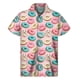 thumbnail image 4 of Camisa con estampado 3D de galletas y donas de chocolate para hombre, camisas hawaianas de verano, blusa hawaiana con solapa de calle, botones, mangas cortas, 4 of 5