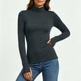thumbnail image 6 of Chiccall Women's Turtleneck Long Sleeve Base Layer Top, Stretchy Slim Fit Thermal Shirt with Thumb Holes for Fall Winter Layering, 6 of 10
