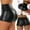 Black, variant on Rigardu shorts for women Pants Leggings High Solid Women's Waist Fashion Leather Black Short Pants Pants womens shorts Black + L