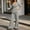 Gray, variant on Purcolt Womens 2 Piece Pant Suit Dressy Casual Lapel Single Button Long Sleeve Blazer High Waist Wide Leg Trousers Formal Matching Set for Business Work Office