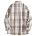thumbnail image 4 of Mens Graphic T-Shirts Lapel Button Long Sleeve Plaid Loose Casual Shirt Tops, 4 of 4
