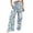 #2-Light Blue, variant on Trendy Pants for Women Patlollav Summer and Spring Trousers Pockets Elastic Waist Comfortable Straight Loose Pants