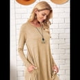 thumbnail image 4 of Pijama de Mujer con Cuello Redondo, Larga y Bolsillos Caqui L, 4 of 9