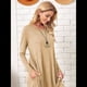 thumbnail image 4 of Pijama de Mujer con Cuello Redondo, Larga y Bolsillos Caqui XL, 4 of 9