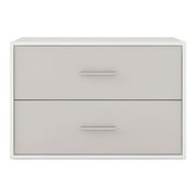 Furniture of America Brooks Stackable 2-Drawer Wood Gray Cabinet
