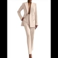 thumbnail image 1 of Conjuntos de Dos Piezas para Mujer: Blazer Cruzado y Pantalón Recto de Trabajo, Trajes de Negocios Elegantes e Informales Albaricoque XL, 1 of 3