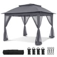 thumbnail image 6 of COOS BAY 11'x11' Pop-Up Instant Gazebo Tent with Mosquito Netting Outdoor Canopy Shelter with 121 Square Feet of Shade, Dark Gray, 6 of 10