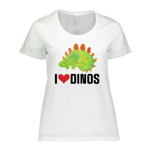 Inktastic Dinosaur I Love Dinos Prehistoric Jurassic Animal Women's Plus Size T-Shirt